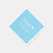 GEPERSONALISEERD NAAM STIJLVOLLE MODERNE BABY BLUE SERVET (Hoek)