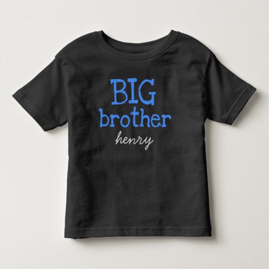 Gepersonaliseerd Naam toevoegen Blauwe Tekst BIG B Kinder Shirts (Voorkant)