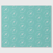 Gepersonaliseerd naam Vliegtuig Kinder Happy Birth Cadeaupapier (Vlak)