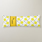 Gepersonaliseerd naam wit softbalpatroon lichaamskussen (Voorkant)