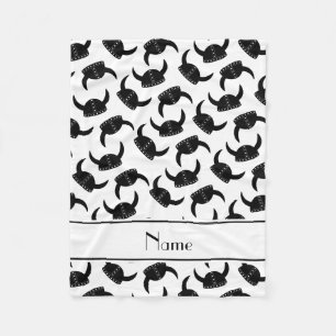 Gepersonaliseerd naam wit Vikinghoed patroon Fleece Deken