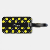 Gepersonaliseerd naam zwart softbalpatroon bagagelabel (Achterkant horizontaal)