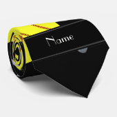 Gepersonaliseerd naam zwart softbalpatroon stropdas (Opgerold)