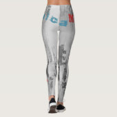 Gepersonaliseerd naam zwarte Leggings (Achterkant)