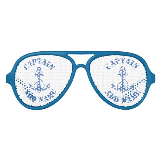 Gepersonaliseerd naamanker van de kapitein aviator zonnebril (Voorkant)