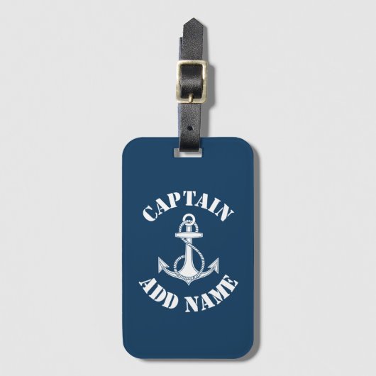 Gepersonaliseerd naamanker van de kapitein bagagelabel (Voorkant (verticaal))