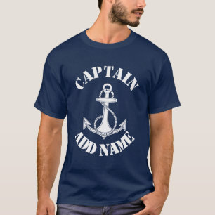 Gepersonaliseerd naamanker van de kapitein t-shirt