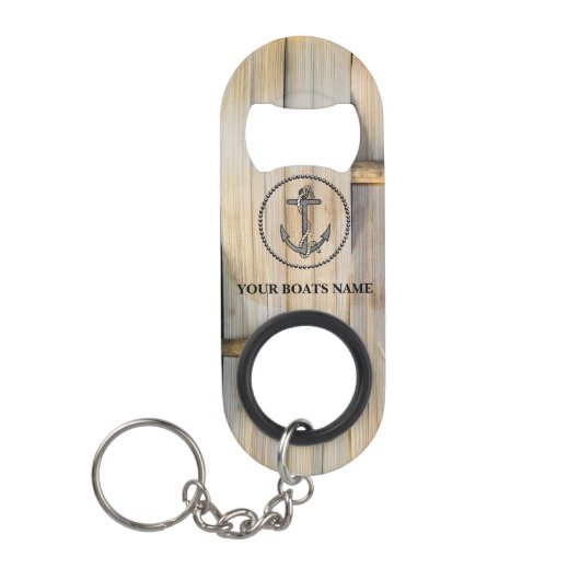Gepersonaliseerd naamanker van uw boot mini flessenopener (Voorkant)