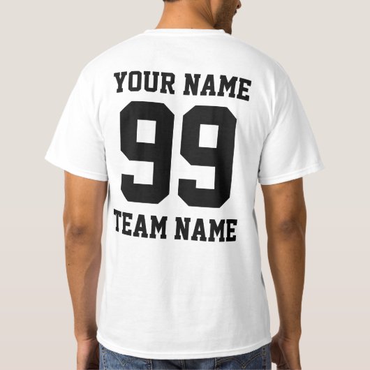 Gepersonaliseerd naamnummer Custom Sport Jersey T-shirt (Achterkant)