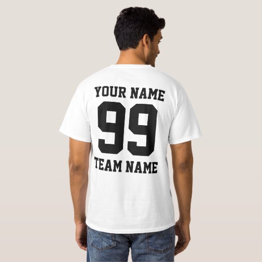Gepersonaliseerd naamnummer Custom Sport Jersey T-shirt (Achterkant volledig)