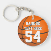 Gepersonaliseerd naamnummer Kind basketbal Sleutelhanger (Voorkant)