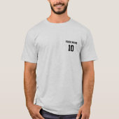 Gepersonaliseerd naamnummer Voorkant Achterkant T-shirt (Voorkant)