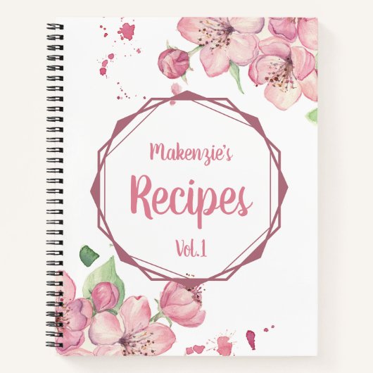 Gepersonaliseerd naamrecept notitieboek (Voorkant)
