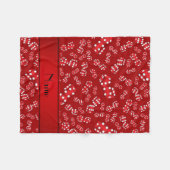 Gepersonaliseerd naamrood-doekpatroon fleece deken (Voorkant (Horizontaal))