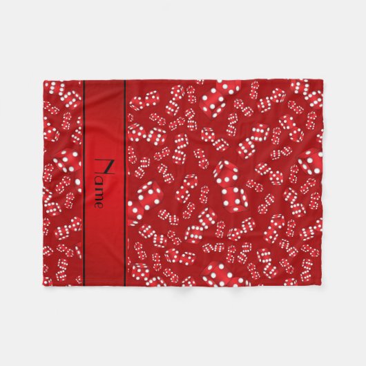 Gepersonaliseerd naamrood-doekpatroon fleece deken (Voorkant (Horizontaal))