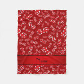 Gepersonaliseerd naamrood-doekpatroon fleece deken (Voorkant)