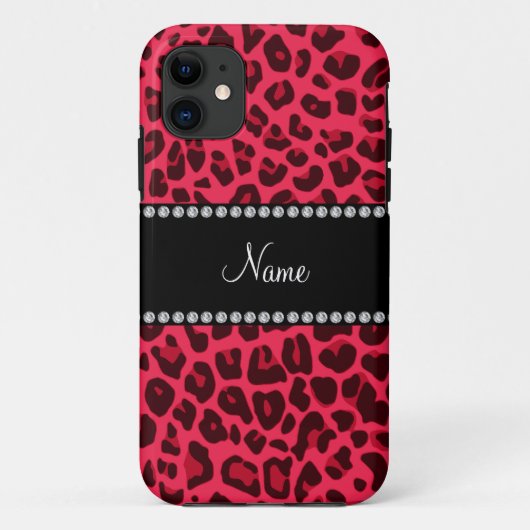 Gepersonaliseerd naamroze luipspatroon Case-Mate iPhone case (Achterkant)