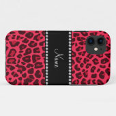 Gepersonaliseerd naamroze luipspatroon Case-Mate iPhone case (Achterkant (horizontaal))