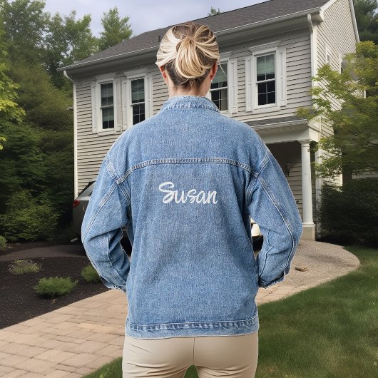 Gepersonaliseerd naamscript denim jacket