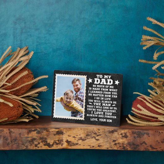 Gepersonaliseerd naar mijn vader aangepaste naam & fotoplaat (Zijkant)