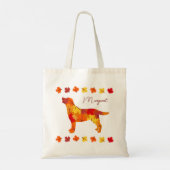 Gepersonaliseerd najaar bladeren Labrador Silhouet Tote Bag (Achterkant)
