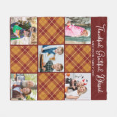 Gepersonaliseerd najaar Oranje geplakt 5 fotocolla Fleece Deken (Voorkant (Horizontaal))