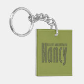 Gepersonaliseerd "Nancy" Naam Dark Army Green Camo Sleutelhanger (Voorkant Links)