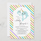 Gepersonaliseerd Narwhal met Baby shower Unisex Kaart (Voorkant)