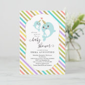 Gepersonaliseerd Narwhal met Baby shower Unisex Kaart (Staand voorkant)