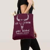 Gepersonaliseerd Nash Bash Burgundy Bachelorette P Tote Bag (Dichtbij)