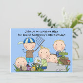 Gepersonaliseerd Natuur Hike Birthday Uitnodiging (Staand voorkant)