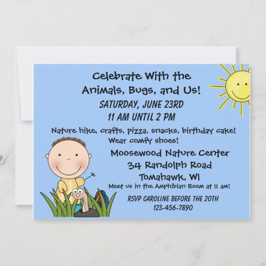 Gepersonaliseerd Natuur Hike Birthday Uitnodiging (Achterkant)