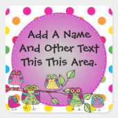 Gepersonaliseerd Natuur Uil Stickers (Voorkant)