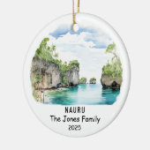 Gepersonaliseerd Nauru Ornament, Oceanië Keramisch Ornament (Links)