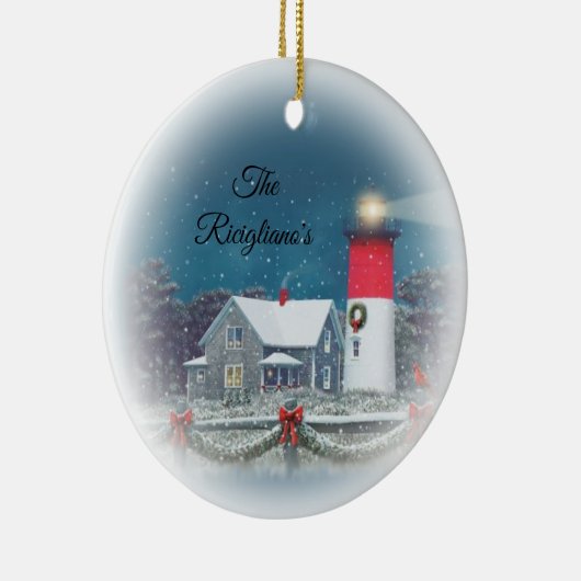 Gepersonaliseerd Nauset Ceramic Lighthouse Ornamen Keramisch Ornament (Rechts)