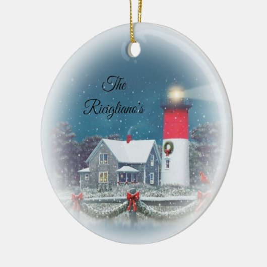 Gepersonaliseerd Nauset Ceramic Lighthouse Ornamen Keramisch Ornament (Links)