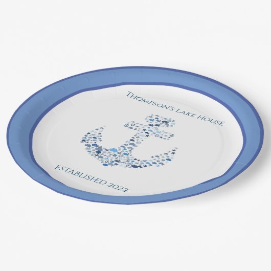 Gepersonaliseerd Nautical Anchor Papieren Bordje (Gekanteld)