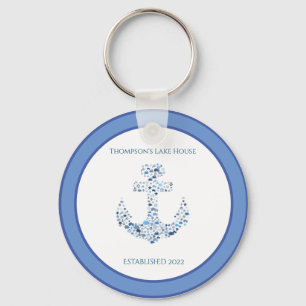 Gepersonaliseerd Nautical Anchor Sleutelhanger