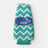 Gepersonaliseerd Nautical Blue Whale Chevron patro Flesjeskoeler (Voorkant)
