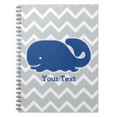 Gepersonaliseerd Nautical Blue Whale Chevron patro Notitieboek (Voorkant)