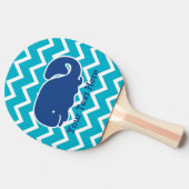 Gepersonaliseerd Nautical Blue Whale Chevron patro Tafeltennisbatje (Zijkant)