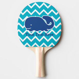 Gepersonaliseerd Nautical Blue Whale Chevron patro Tafeltennisbatje