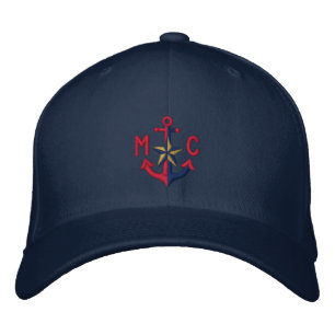Gepersonaliseerd Nautical Star Red Anchor Monogram Pet