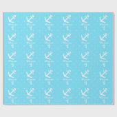 Gepersonaliseerd nautisch anker cadeaupapier (Vlak)