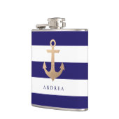 Gepersonaliseerd | Nautisch anker Heupfles (Links)