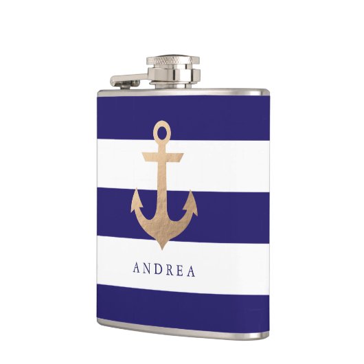 Gepersonaliseerd | Nautisch anker Heupfles (Links)