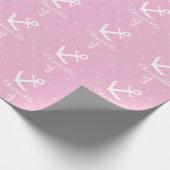 Gepersonaliseerd nautisch anker, meisje van eerste cadeaupapier (Hoek)