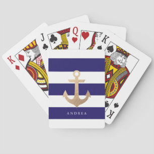 Gepersonaliseerd Nautisch anker Pokerkaarten