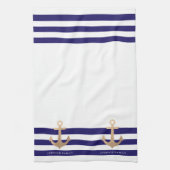 Gepersonaliseerd | Nautisch anker Theedoek (Verticaal)