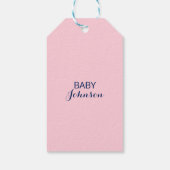 Gepersonaliseerd Nautisch Roze Anker Baby shower Cadeaulabel (Achterkant)